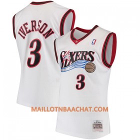 Maillot NBA Philadelphia 76ers Allen Iverson 3 Hardwood Classics Blanc Swingman - Homme
